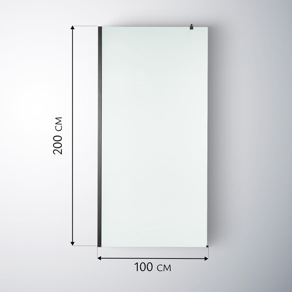 Душевая стенка Saniteco Walk-In SN-W8MB100 (100x200, матовое стекло, черный профиль)