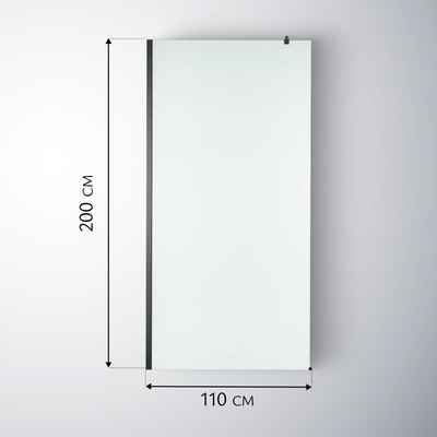 Душевая стенка Saniteco Walk-In SN-W8MB110 (110x200, матовое стекло, черный профиль)