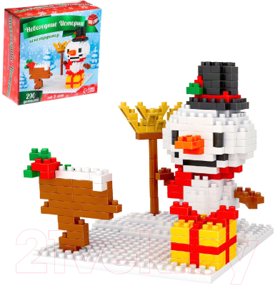 Конструктор Unicon Новогодние истории. Снеговик 608A / 7656579