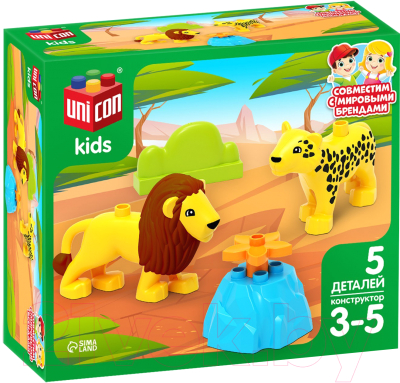 Конструктор Unicon Лев и леопард / 9468373 - фото
