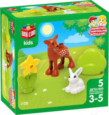 Конструктор Unicon Олененок и зайка / 9468374 - фото