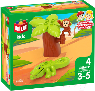 Конструктор Unicon Обезьяна и крокодил / 9468375 - фото