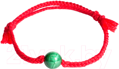 Браслет Wolves Красная нить с малахитом редким австралийским 40963 - фото
