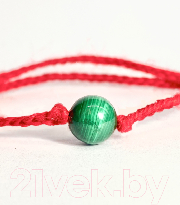 Браслет Wolves Красная нить с малахитом редким австралийским 40963