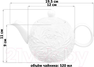 Заварочный чайник Elan Gallery Веточки-цветочки / 630061 