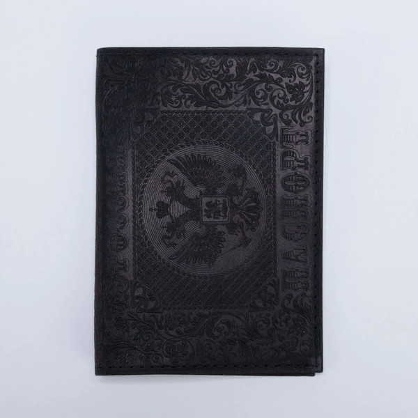Обложка на паспорт Poshete Герб / 676-1/12G-211-BLK - фото