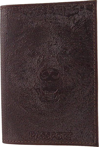 Обложка на паспорт Poshete Медведь / 676-1/2-097-220BRW - фото