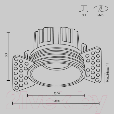 Точечный светильник Maytoni Round DL058-12W3K-TRS-B
