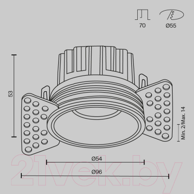 Точечный светильник Maytoni Round DL058-7W3K-TRS-B