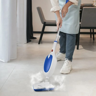 Пароочиститель Kitfort КТ-1054-3 (белый/синий)