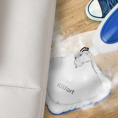 Пароочиститель Kitfort КТ-1054-3 (белый/синий)