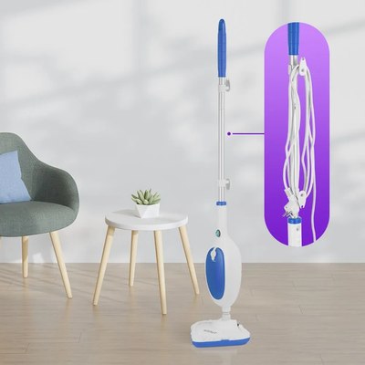 Пароочиститель Kitfort КТ-1054-3 (белый/синий)