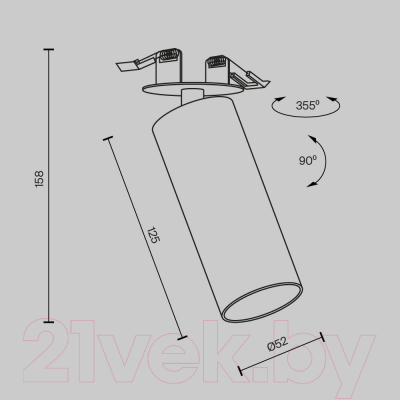 Потолочный светильник Maytoni Focus Led C053CL-L12W4K-W-B