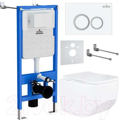 Унитаз подвесной с инсталляцией Roxen StounFix Slim 506177 - фото