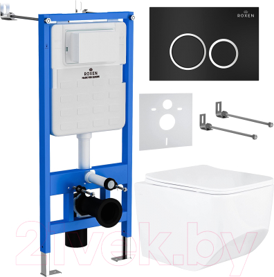Унитаз подвесной с инсталляцией Roxen StounFix Slim 507542 - фото