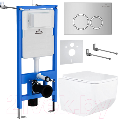 Унитаз подвесной с инсталляцией Roxen StounFix Slim 518414 - фото