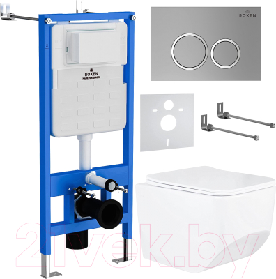 Унитаз подвесной с инсталляцией Roxen StounFix Slim 532055 - фото