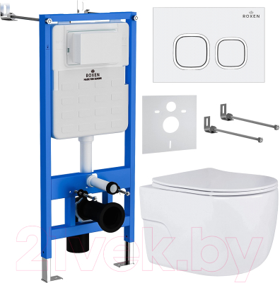 Унитаз подвесной с инсталляцией Roxen StounFix Slim 538465 - фото