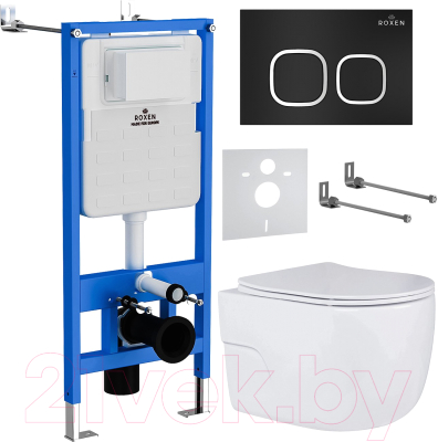 Унитаз подвесной с инсталляцией Roxen StounFix Slim 545591 - фото