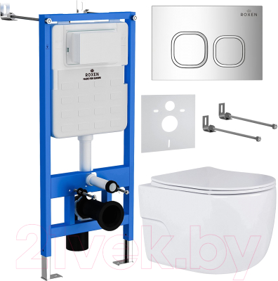 Унитаз подвесной с инсталляцией Roxen StounFix Slim 551921 - фото