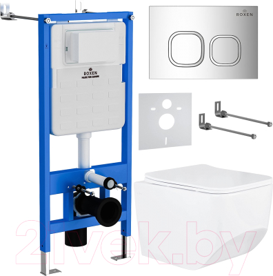 Унитаз подвесной с инсталляцией Roxen StounFix Slim 552158 - фото