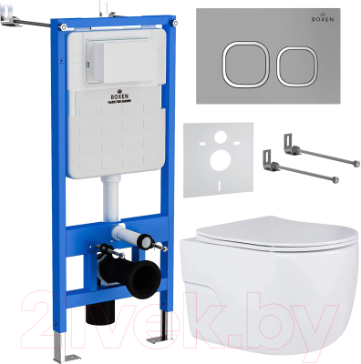 Унитаз подвесной с инсталляцией Roxen StounFix Slim 568244 - фото