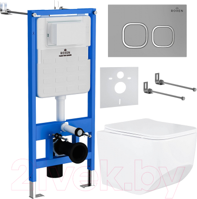 Унитаз подвесной с инсталляцией Roxen StounFix Slim 568544 - фото