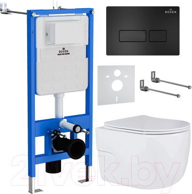 Унитаз подвесной с инсталляцией Roxen StounFix Slim 580109 - фото