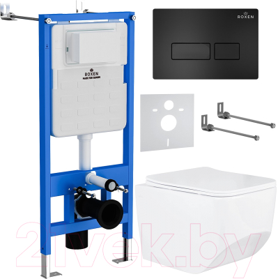 Унитаз подвесной с инсталляцией Roxen StounFix Slim 582388 - фото