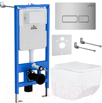 Унитаз подвесной с инсталляцией Roxen StounFix Slim 594218 - фото