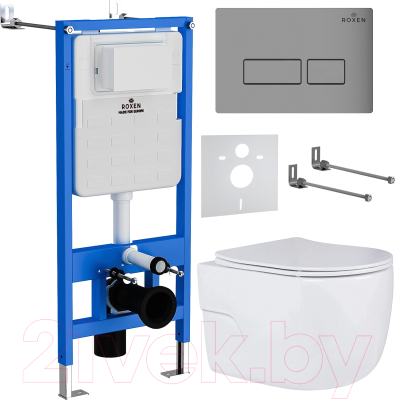 Унитаз подвесной с инсталляцией Roxen StounFix Slim 607036 - фото