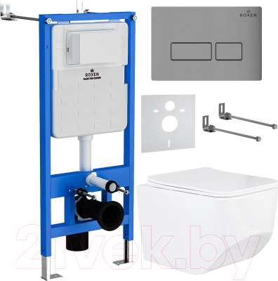 Унитаз подвесной с инсталляцией Roxen StounFix Slim 608537 - фото