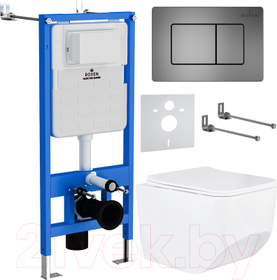 Унитаз подвесной с инсталляцией Roxen StounFix Slim 621774 - фото