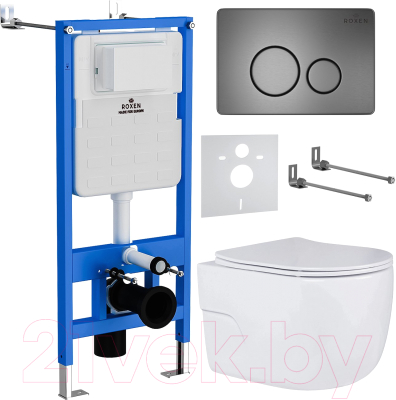 Унитаз подвесной с инсталляцией Roxen StounFix Slim 627320 - фото