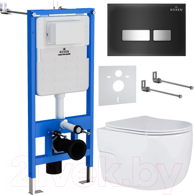 Унитаз подвесной с инсталляцией Roxen StounFix Slim 646666 - фото