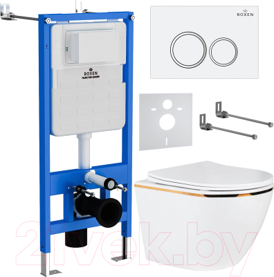 Унитаз подвесной с инсталляцией Roxen StounFix Slim 728092 - фото