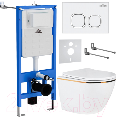 Унитаз подвесной с инсталляцией Roxen StounFix Slim 807054 - фото