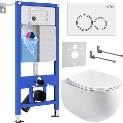 Унитаз подвесной с инсталляцией Roxen StounFix Dual Fresh 964008 - фото