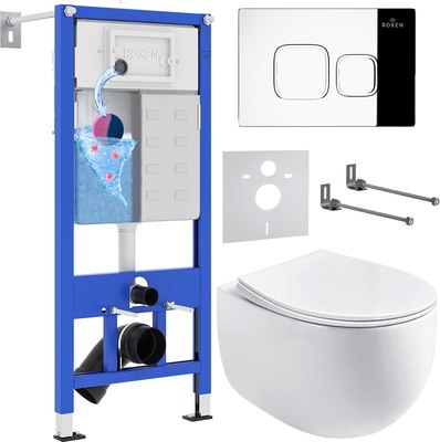 Унитаз подвесной с инсталляцией Roxen StounFix Dual Fresh 964100 - фото