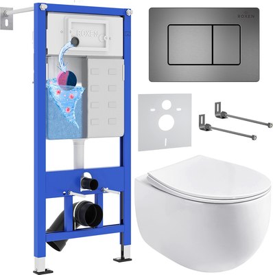 Унитаз подвесной с инсталляцией Roxen StounFix Dual Fresh 964215 - фото