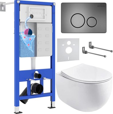 Унитаз подвесной с инсталляцией Roxen StounFix Dual Fresh 964237 - фото