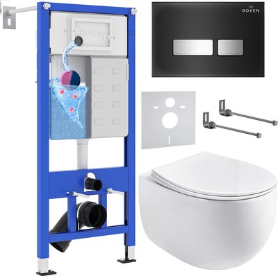 Унитаз подвесной с инсталляцией Roxen StounFix Dual Fresh 964256 - фото