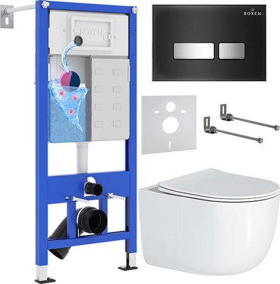 Унитаз подвесной с инсталляцией Roxen StounFix Dual Fresh 964615 - фото