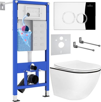 Унитаз подвесной с инсталляцией Roxen StounFix Dual Fresh 964658 - фото