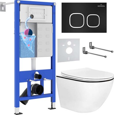 Унитаз подвесной с инсталляцией Roxen StounFix Dual Fresh 964681 - фото