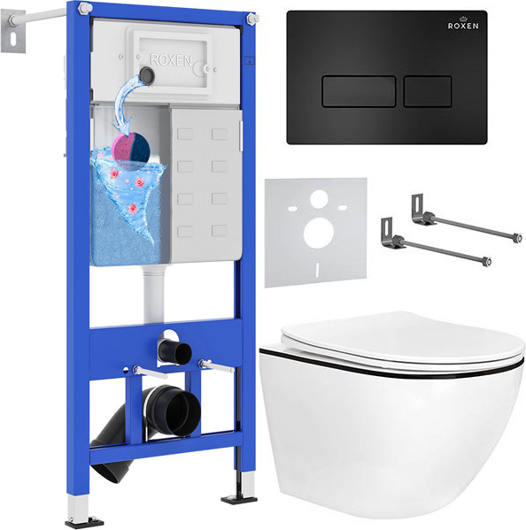 Унитаз подвесной с инсталляцией Roxen StounFix Dual Fresh 964755 - фото