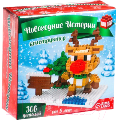 Конструктор Unicon Новогодние истории Олененок 609A / 7656580 - фото
