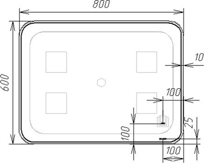 Зеркало Viant Люксембург 80x60 / VLUX8060-ZLED