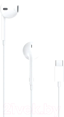 Наушники-гарнитура Apple EarPods с разъемом USB-C A3046 / MTJY3 - фото