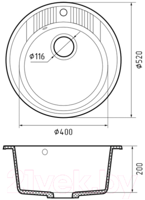 Мойка кухонная GranFest Rondo GF-R520